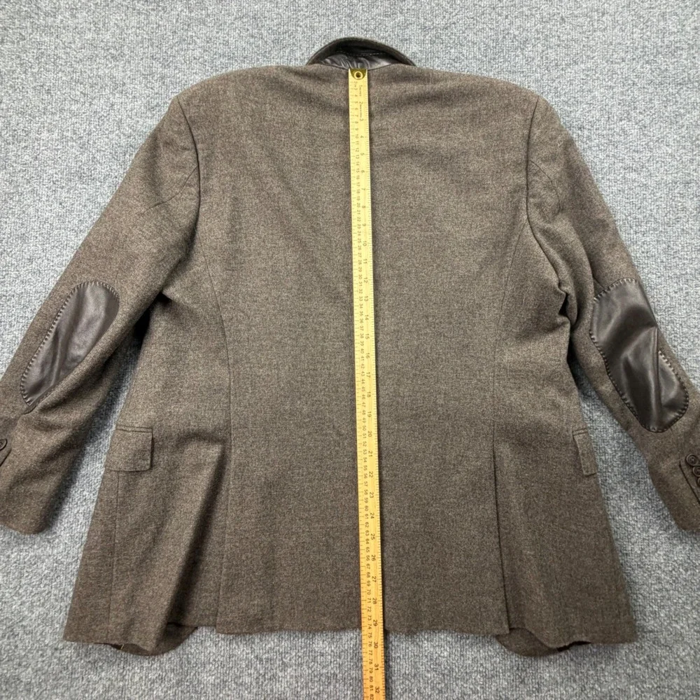 Hugo Boss Mens 40R Brown Wool Blend Elbow Patch Blazer Jacket The Smith5/1